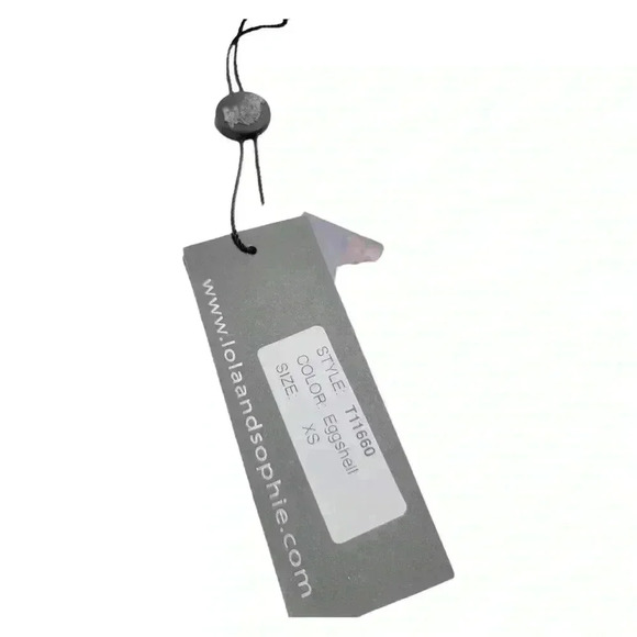 Lola & Sophie Eggshell Tank Top Sheer Cream Blouse NWT Size Small Criss Cross - Picture 3 of 6